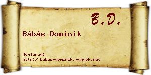 Bábás Dominik névjegykártya